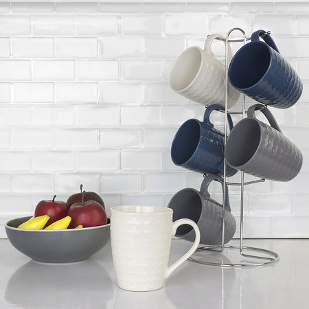 Home Basics 11 oz 6Piece Diamond Mug Set MS44647